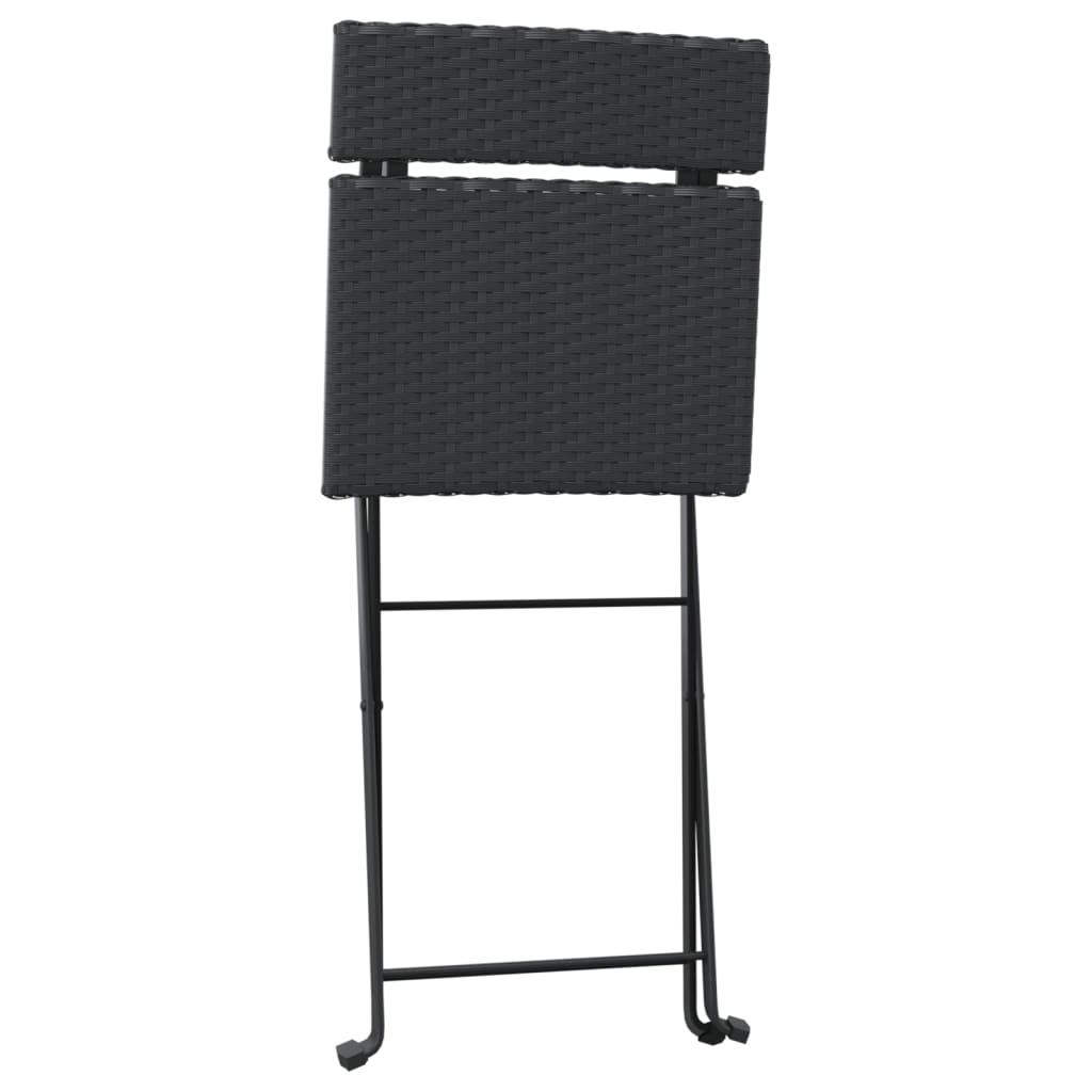 vidaXL Folding Bistro Chair | Set of 8 | Black
