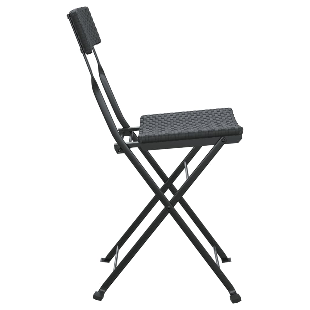 vidaXL Folding Bistro Chair | Set of 8 | Black