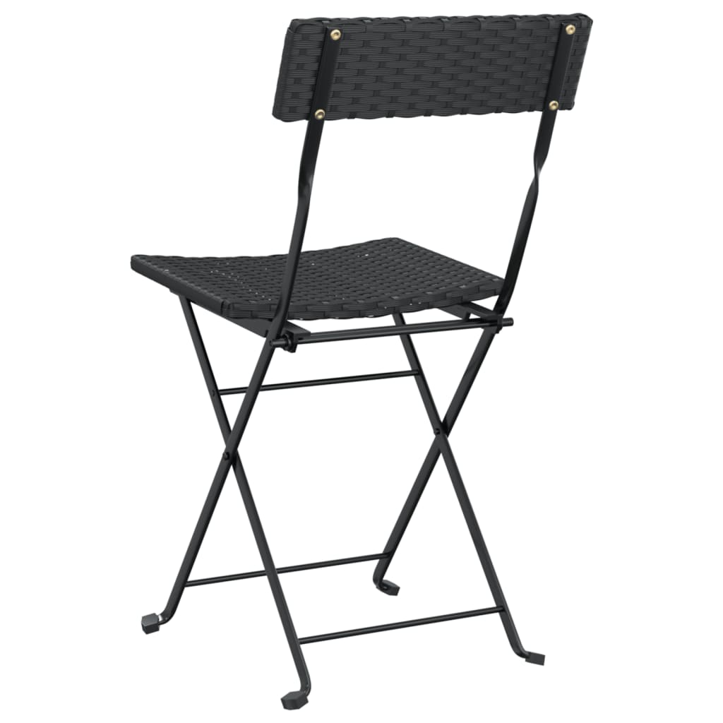 vidaXL Folding Bistro Chair | Set of 8 | Black