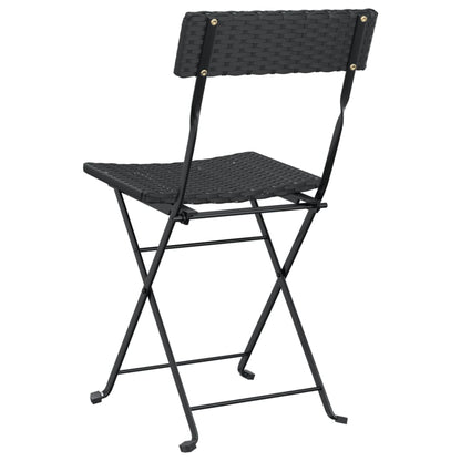 vidaXL Folding Bistro Chair | Set of 8 | Black