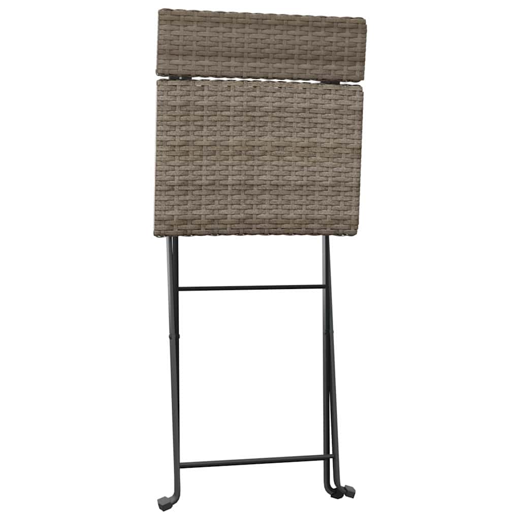 vidaXL Folding Chairs 6 pcs Grey Poly Rattan and Steel
