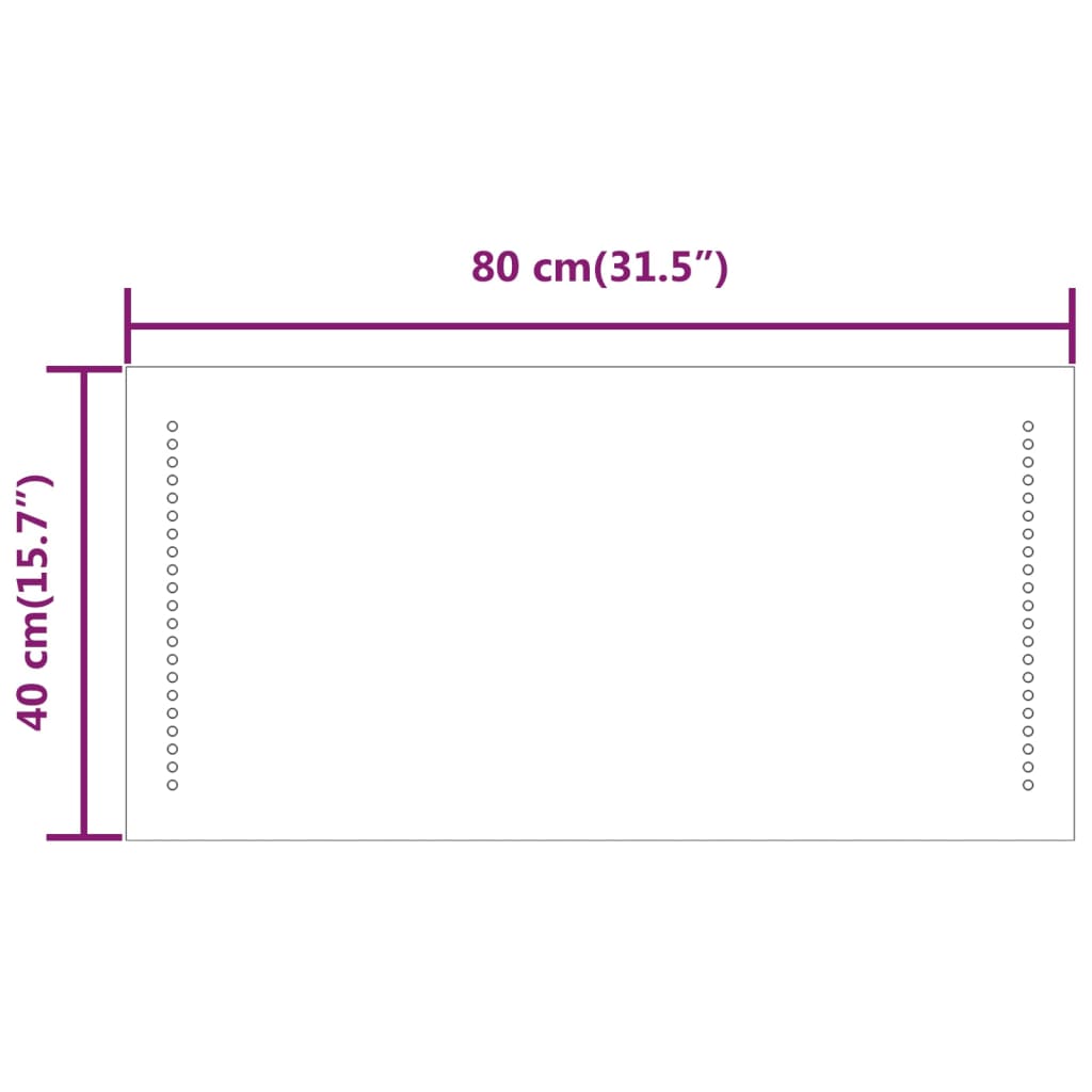 vidaXL LED Bathroom Mirror 40x80 cm