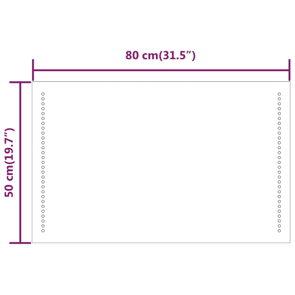 vidaXL LED Bathroom Mirror 50x80 cm