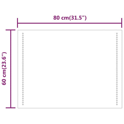 vidaXL LED Bathroom Mirror 60x80 cm