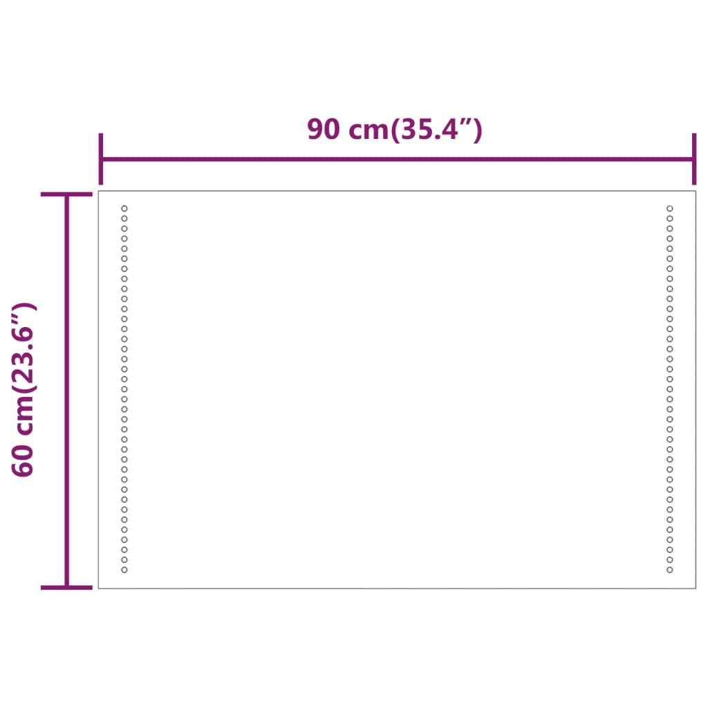 vidaXL LED Bathroom Mirror 60x90 cm