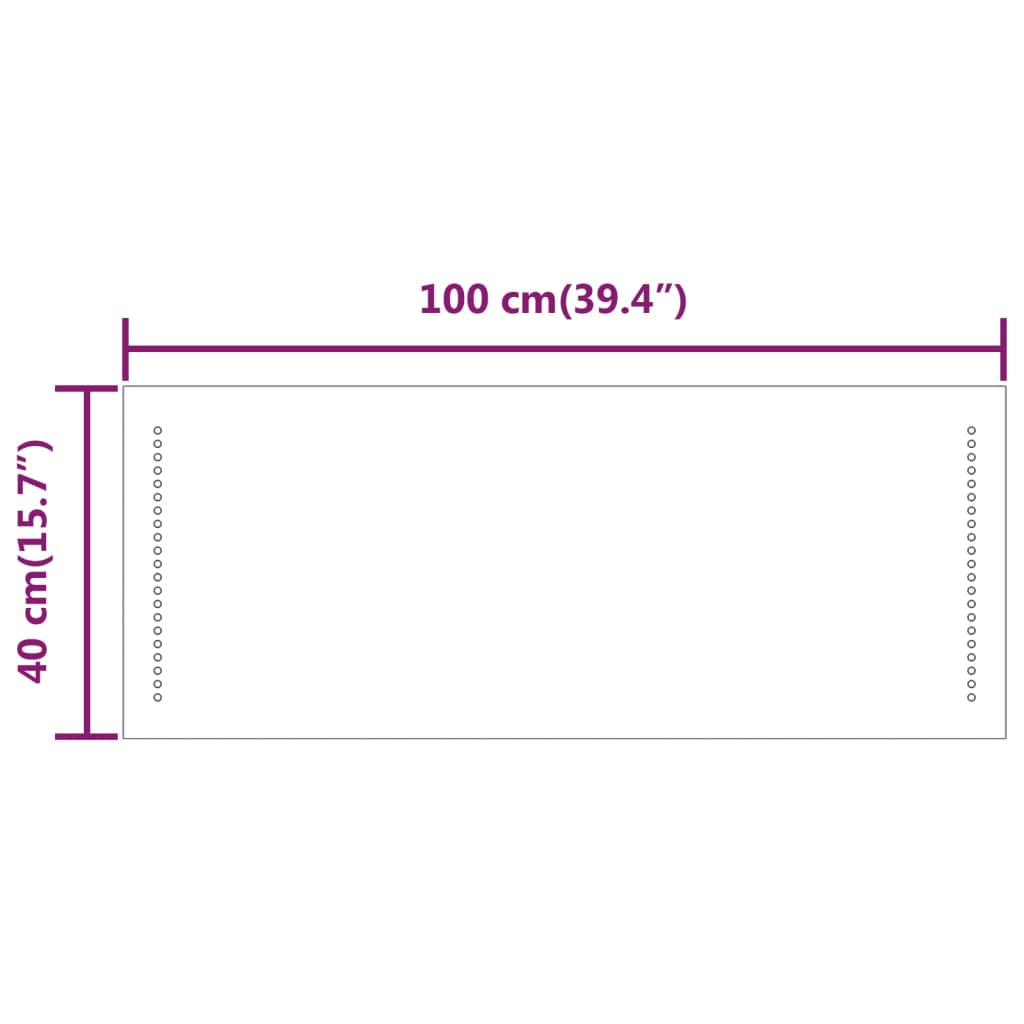 vidaXL LED Bathroom Mirror 40x100 cm