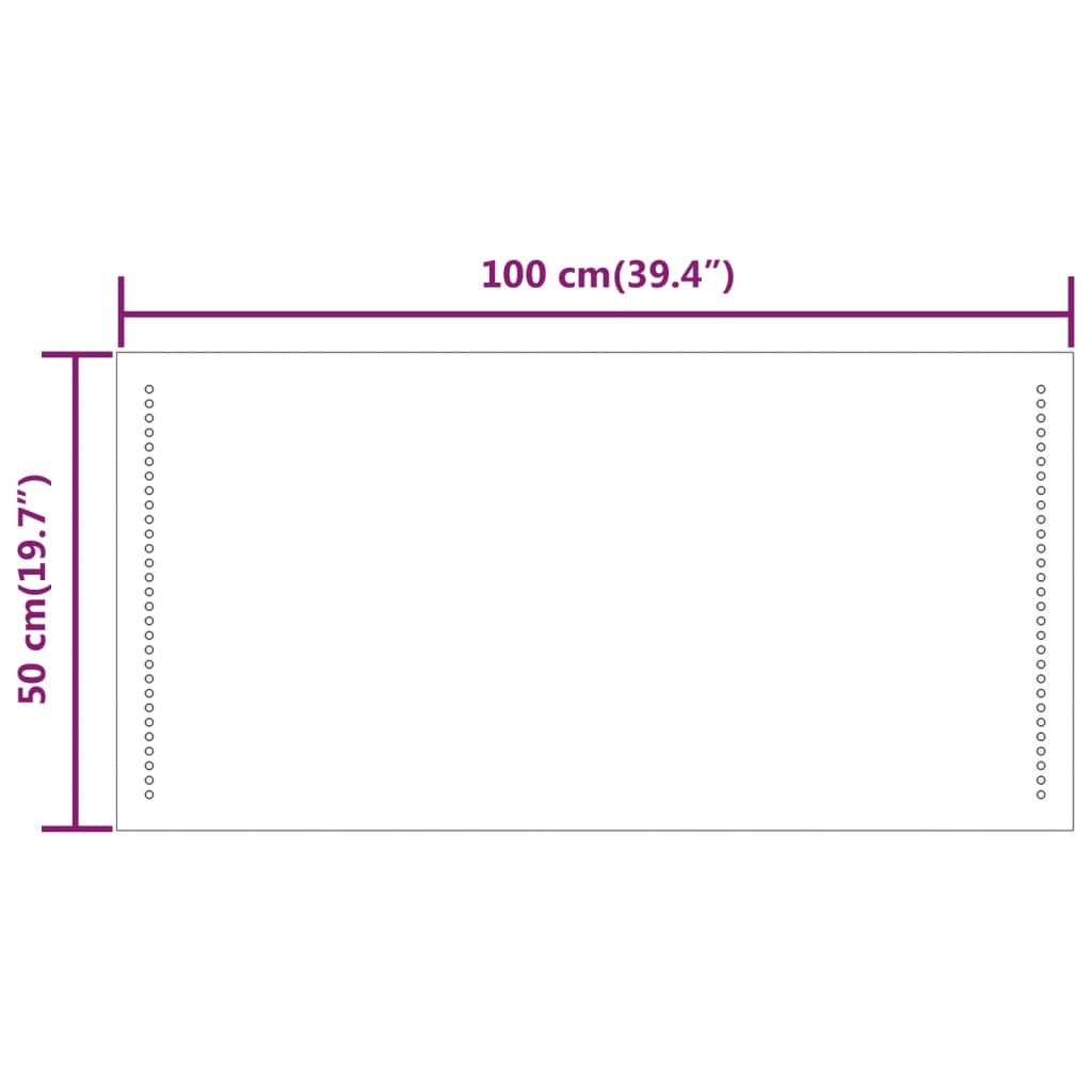 vidaXL LED Bathroom Mirror 50x100 cm