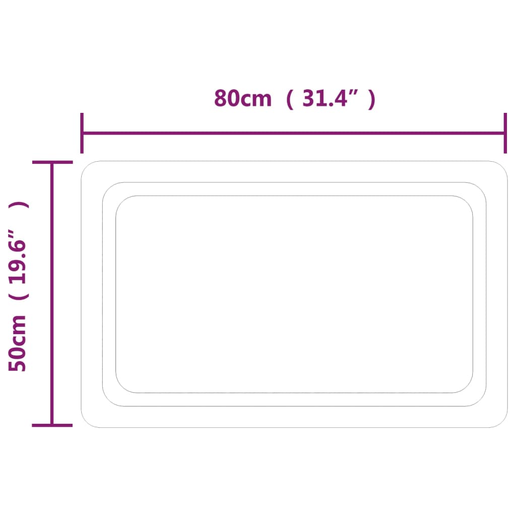 vidaXL LED Bathroom Mirror 50x80 cm