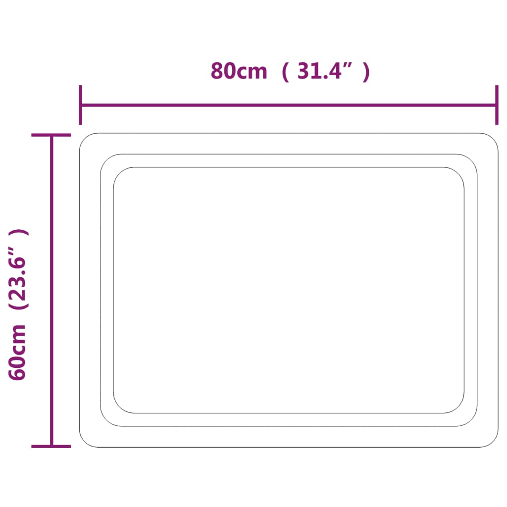 vidaXL LED Bathroom Mirror 60x80 cm