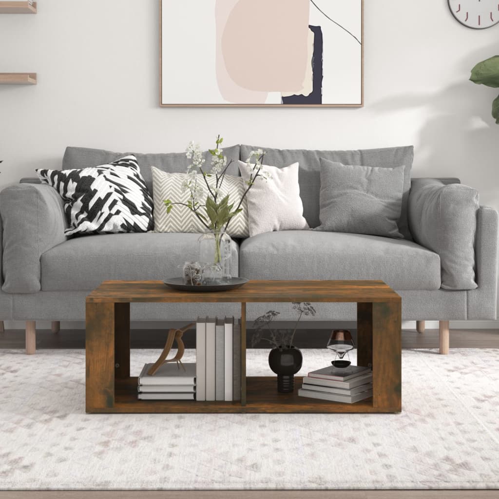 vidaXL Coffee Table Smoked Oak 100x50x36 cm Engineered Wood