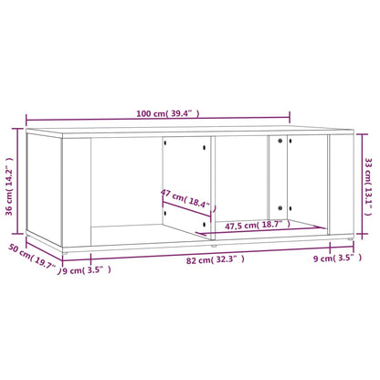 vidaXL Coffee Table Smoked Oak 100x50x36 cm Engineered Wood