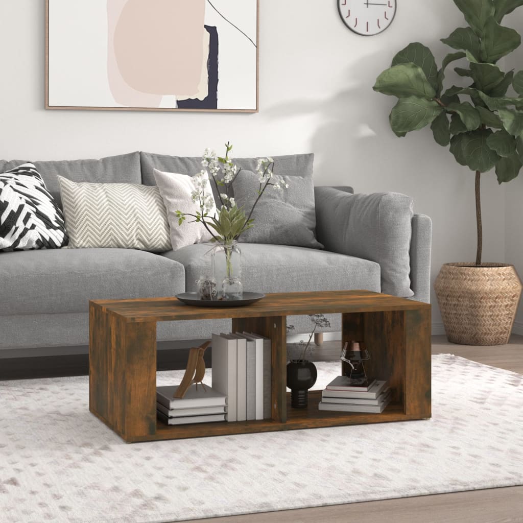 vidaXL Coffee Table Smoked Oak 100x50x36 cm Engineered Wood