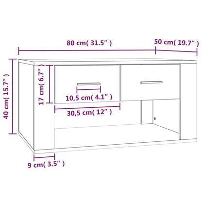 vidaXL Coffee Table White 80x50x40 cm Engineered Wood
