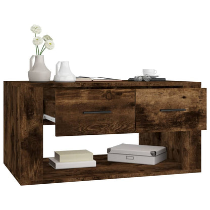 vidaXL Coffee Table Smoked Oak 80x50x40 cm Engineered Wood
