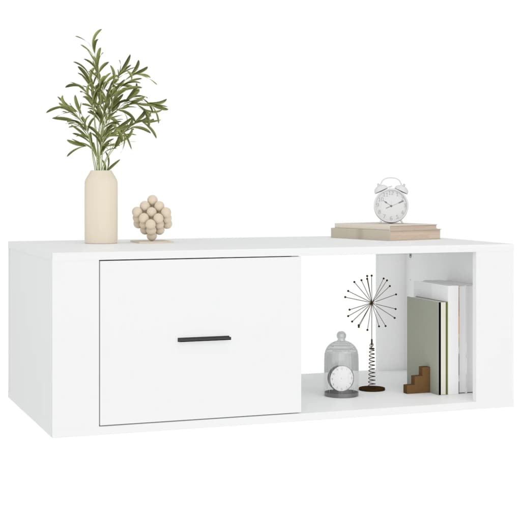 vidaXL Coffee Table White 100x50,5x35 cm Engineered Wood