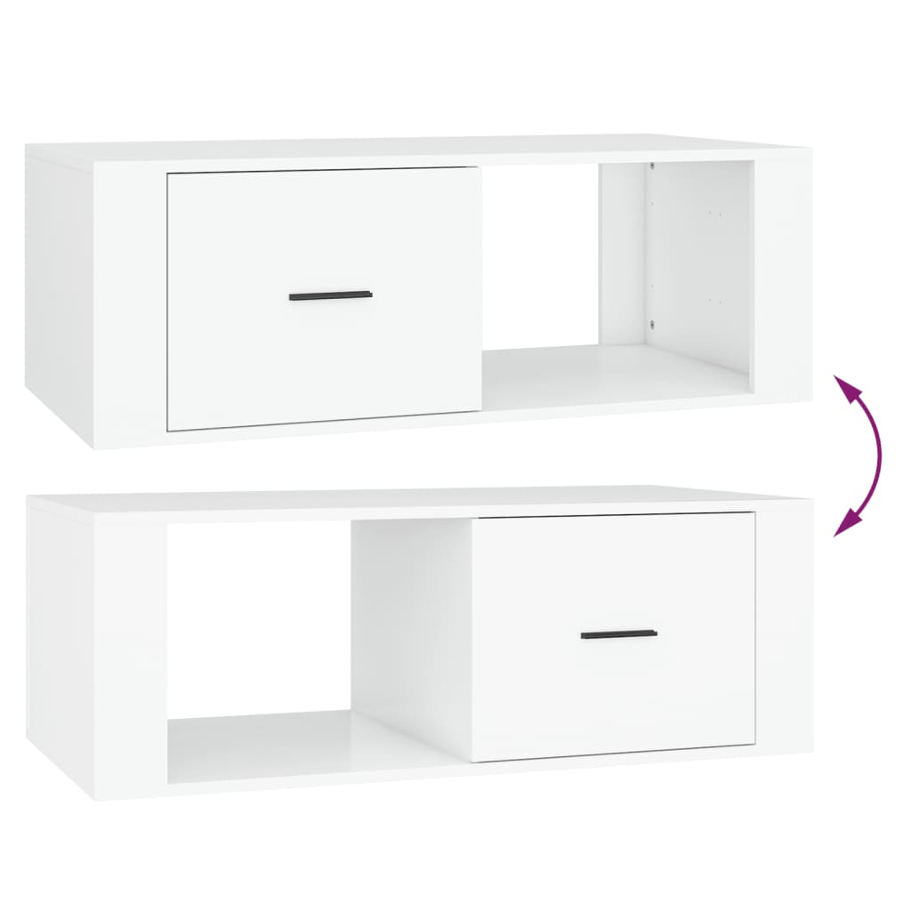vidaXL Coffee Table White 100x50,5x35 cm Engineered Wood