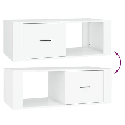 vidaXL Coffee Table White 100x50,5x35 cm Engineered Wood