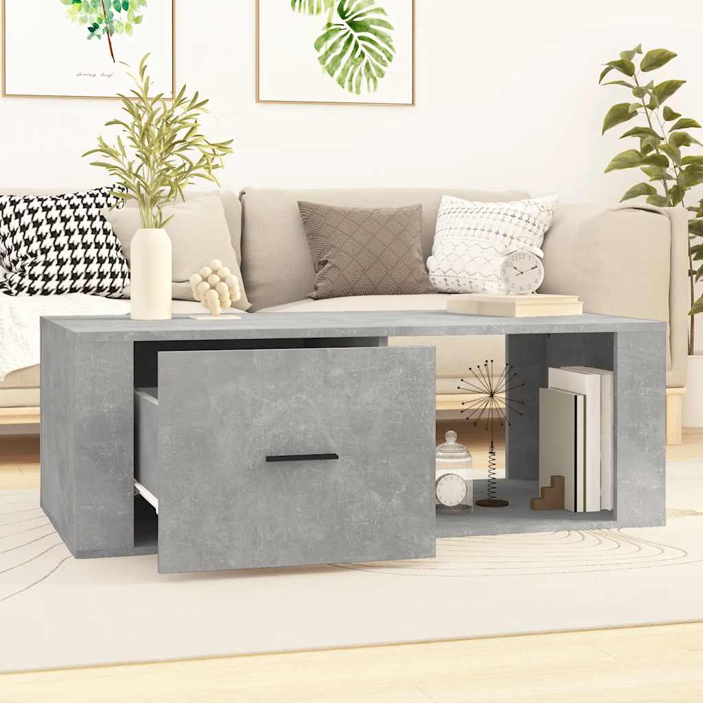 vidaXL Coffee Table Concrete Grey 100x50,5x35 cm Engineered Wood