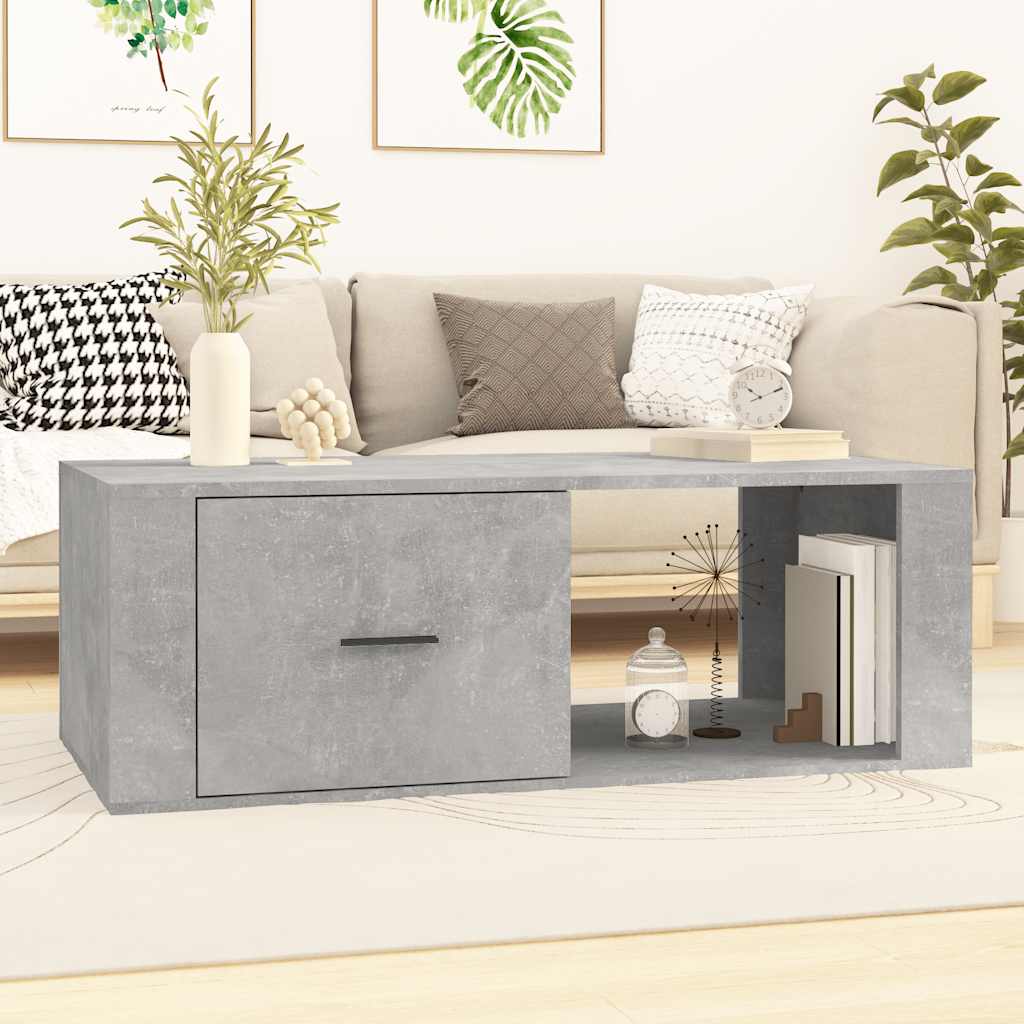 vidaXL Coffee Table Concrete Grey 100x50,5x35 cm Engineered Wood