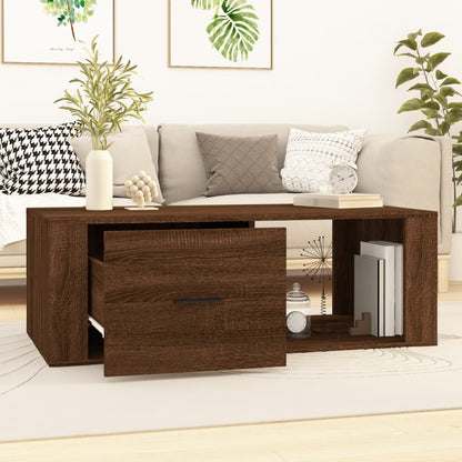 vidaXL Coffee Table Brown Oak 100x50,5x35 cm Engineered Wood