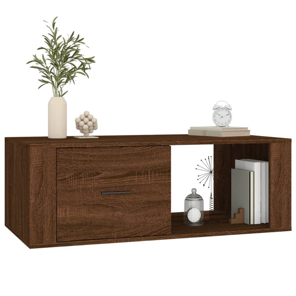 vidaXL Coffee Table Brown Oak 100x50,5x35 cm Engineered Wood