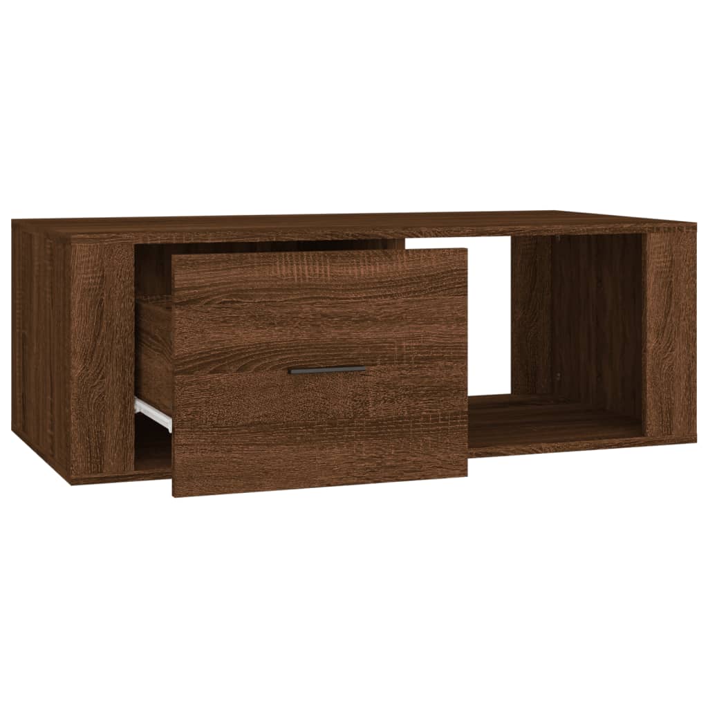 vidaXL Coffee Table Brown Oak 100x50,5x35 cm Engineered Wood