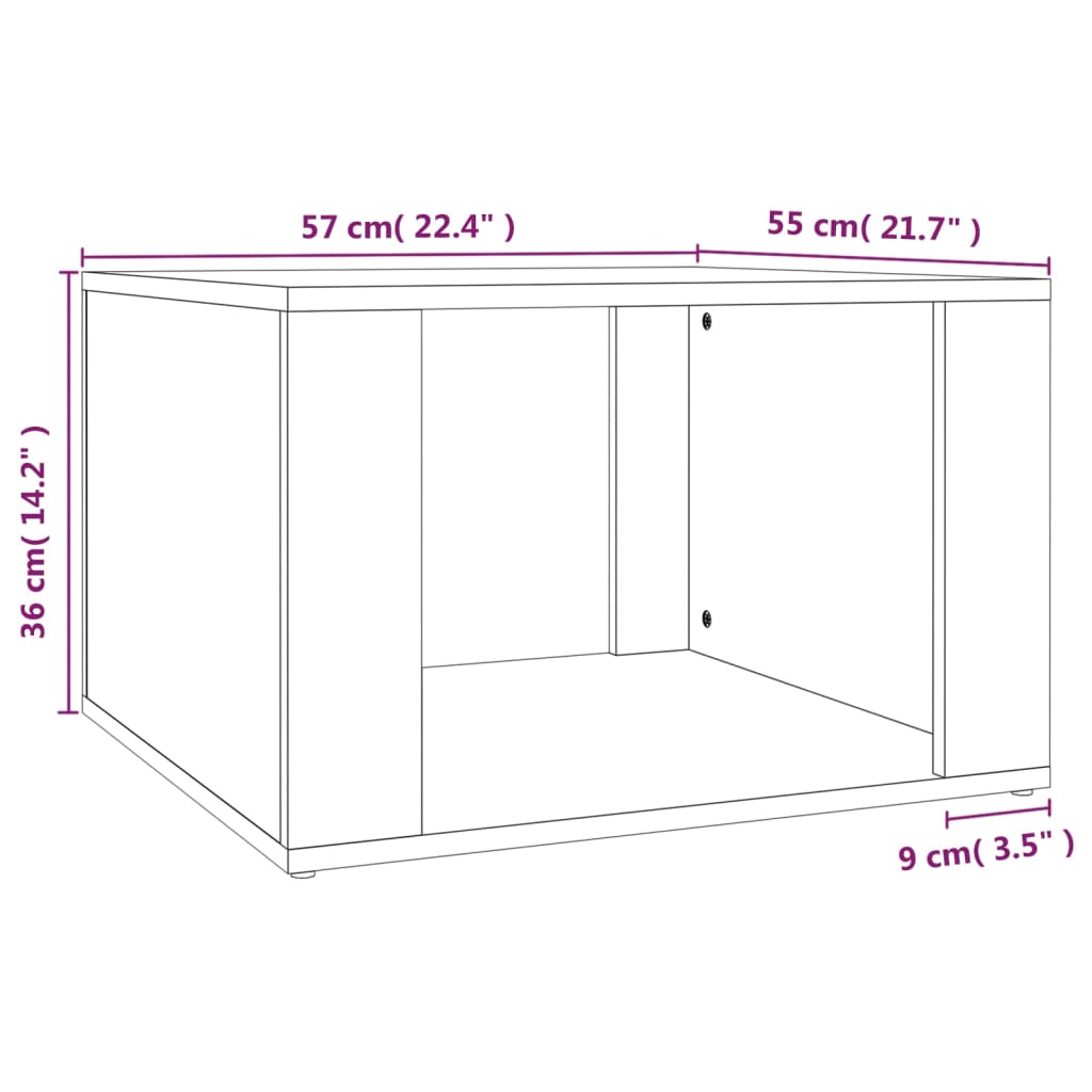 vidaXL Bedside Table Smoked Oak 57x55x36 cm Engineered Wood
