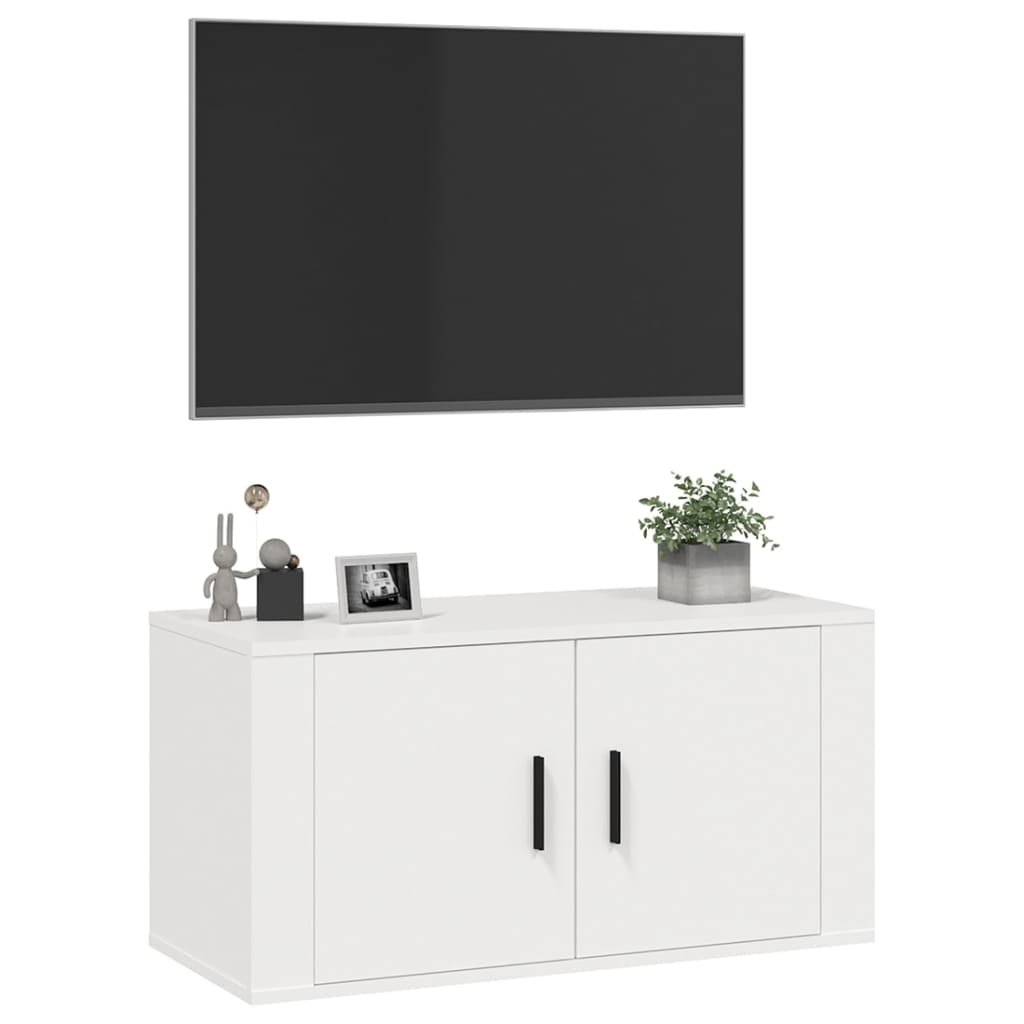 vidaXL Wall Mounted TV Cabinet White 80x34,5x40 cm