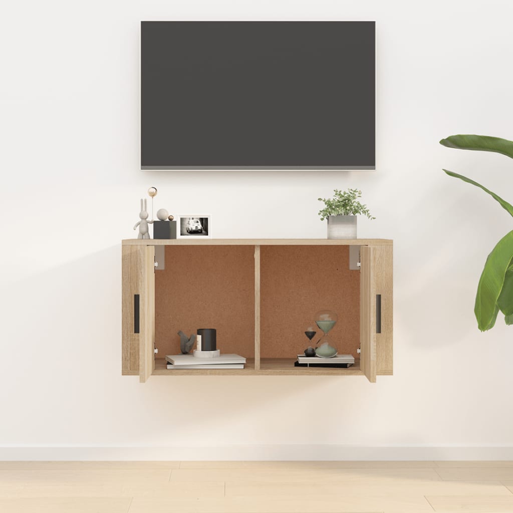 vidaXL Wall Mounted TV Cabinet Sonoma Oak 80x34,5x40 cm