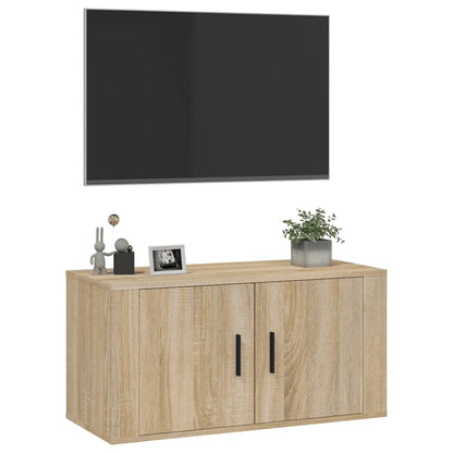 vidaXL Wall Mounted TV Cabinet Sonoma Oak 80x34,5x40 cm