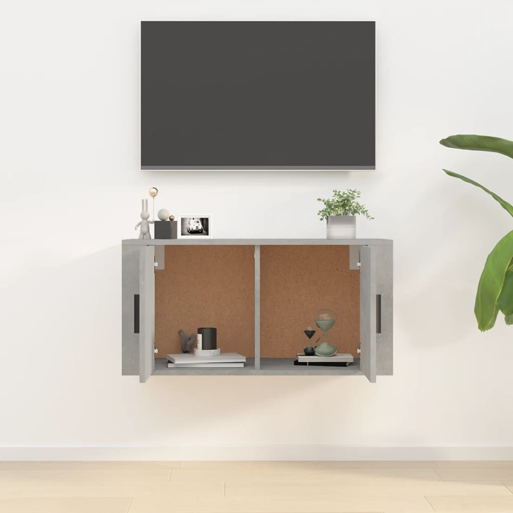 vidaXL Wall Mounted TV Cabinet Concrete Grey 80x34,5x40 cm