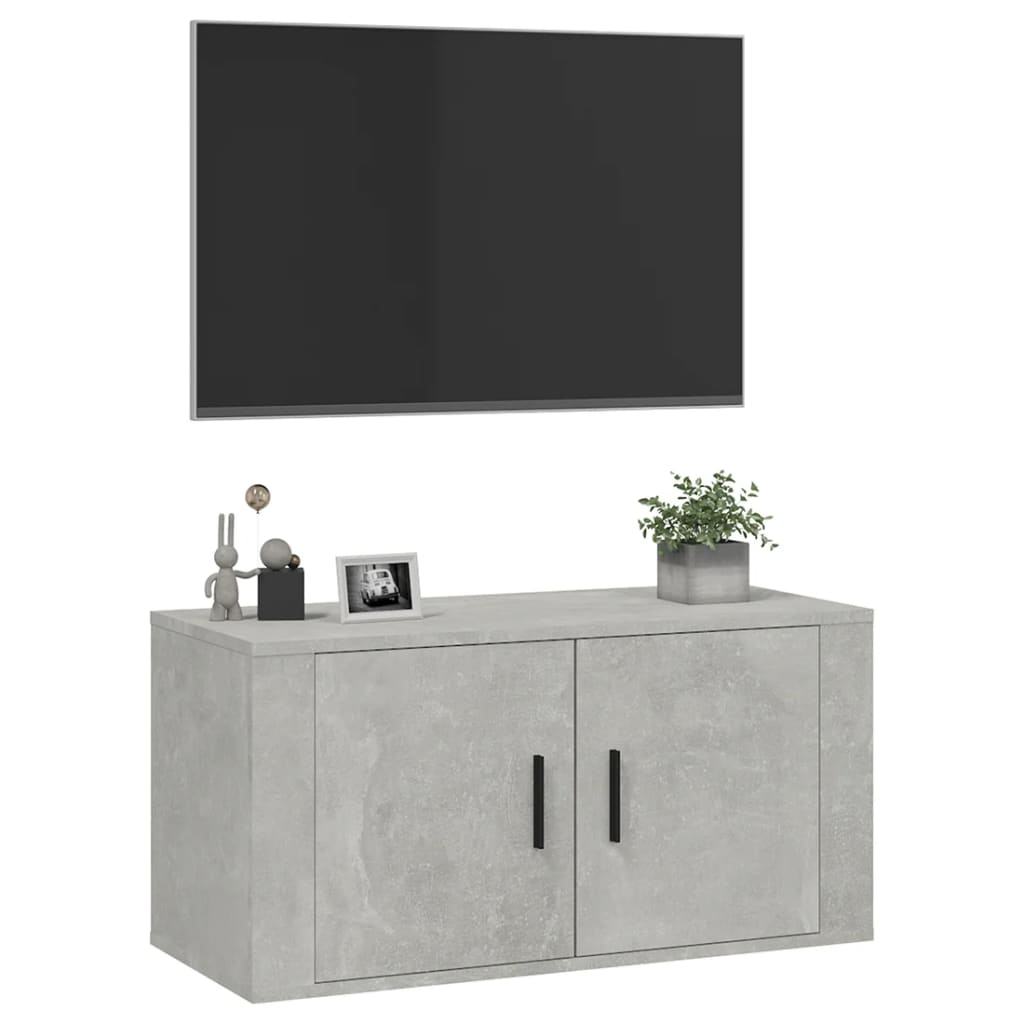 vidaXL Wall Mounted TV Cabinet Concrete Grey 80x34,5x40 cm