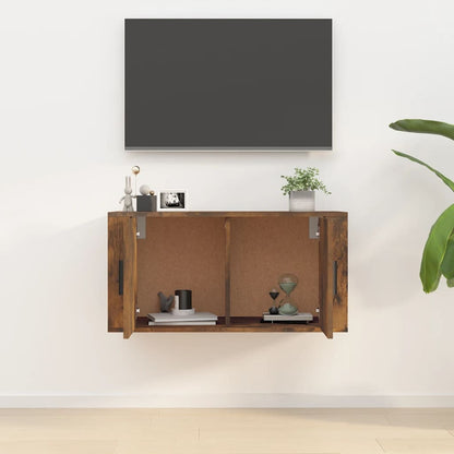 vidaXL Wall Mounted TV Cabinet Smoked Oak 80x34,5x40 cm