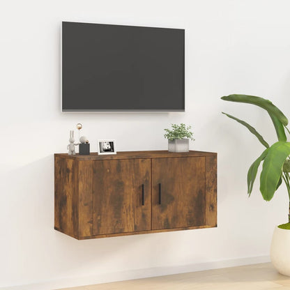 vidaXL Wall Mounted TV Cabinet Smoked Oak 80x34,5x40 cm