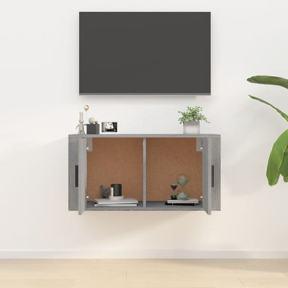 vidaXL Wall Mounted TV Cabinet Grey Sonoma 80x34.5x40 cm