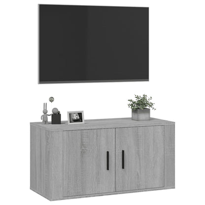 vidaXL Wall Mounted TV Cabinet Grey Sonoma 80x34.5x40 cm