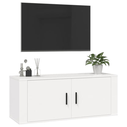 vidaXL Wall Mounted TV Cabinet White 100x34,5x40 cm