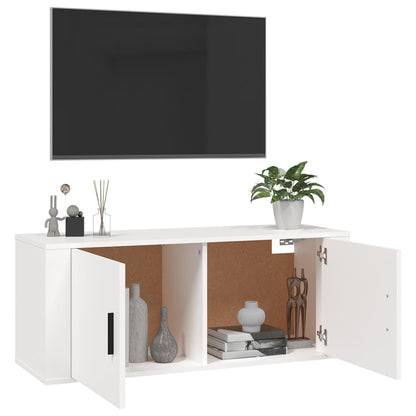 vidaXL Wall Mounted TV Cabinet White 100x34,5x40 cm