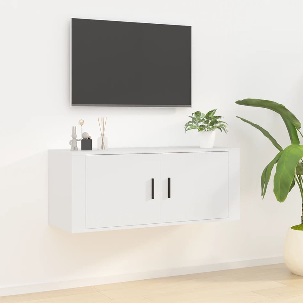 vidaXL Wall Mounted TV Cabinet White 100x34,5x40 cm