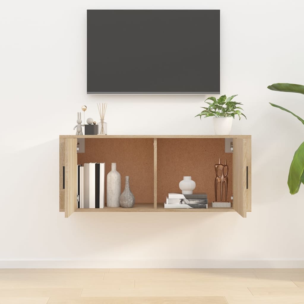 vidaXL Wall Mounted TV Cabinet Sonoma Oak 100x34,5x40 cm