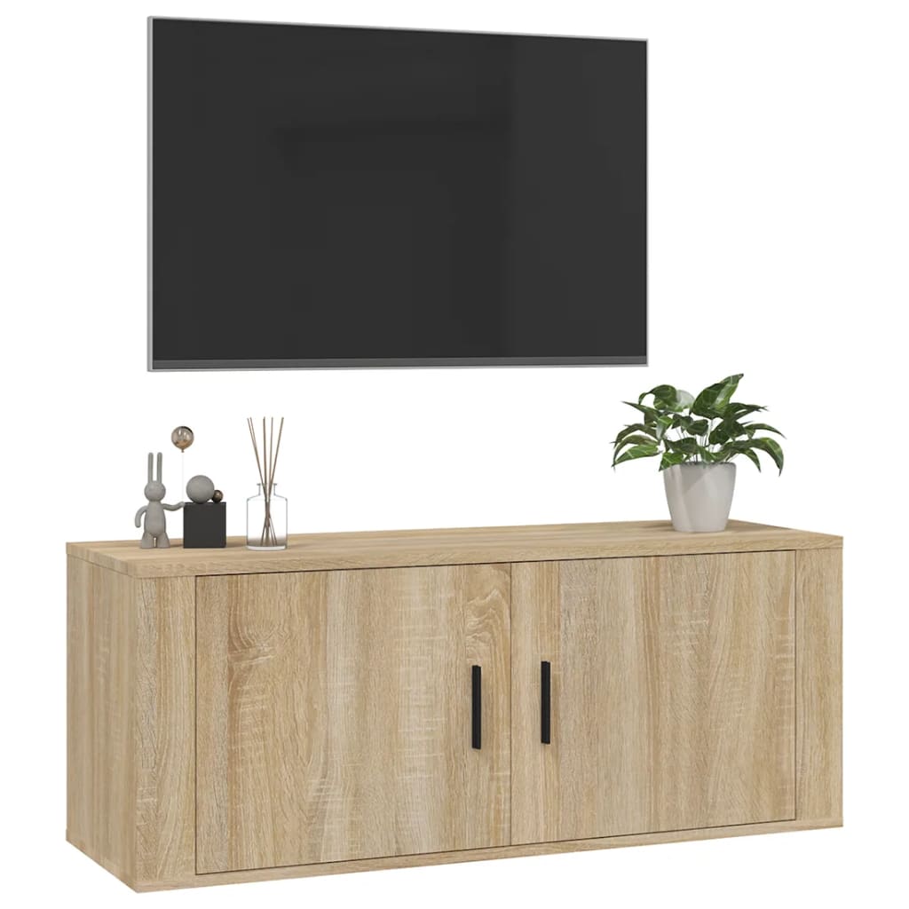 vidaXL Wall Mounted TV Cabinet Sonoma Oak 100x34,5x40 cm