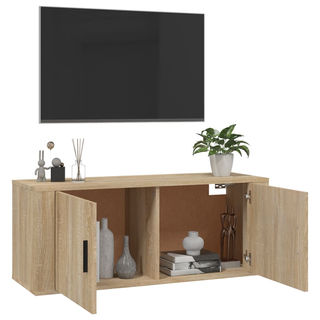 vidaXL Wall Mounted TV Cabinet Sonoma Oak 100x34,5x40 cm