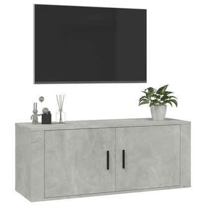 vidaXL Wall Mounted TV Cabinet Concrete Grey 100x34,5x40 cm