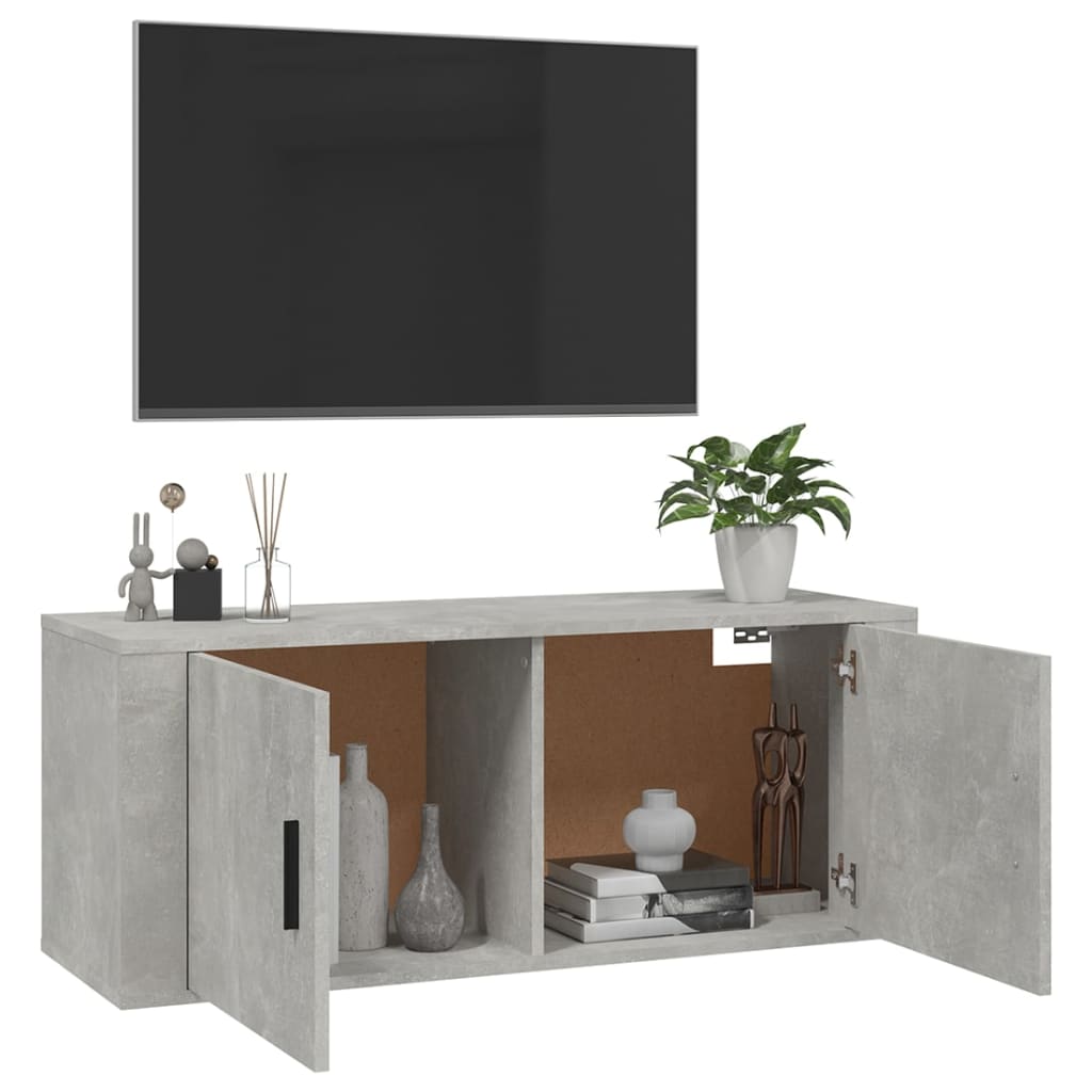 vidaXL Wall Mounted TV Cabinet Concrete Grey 100x34,5x40 cm