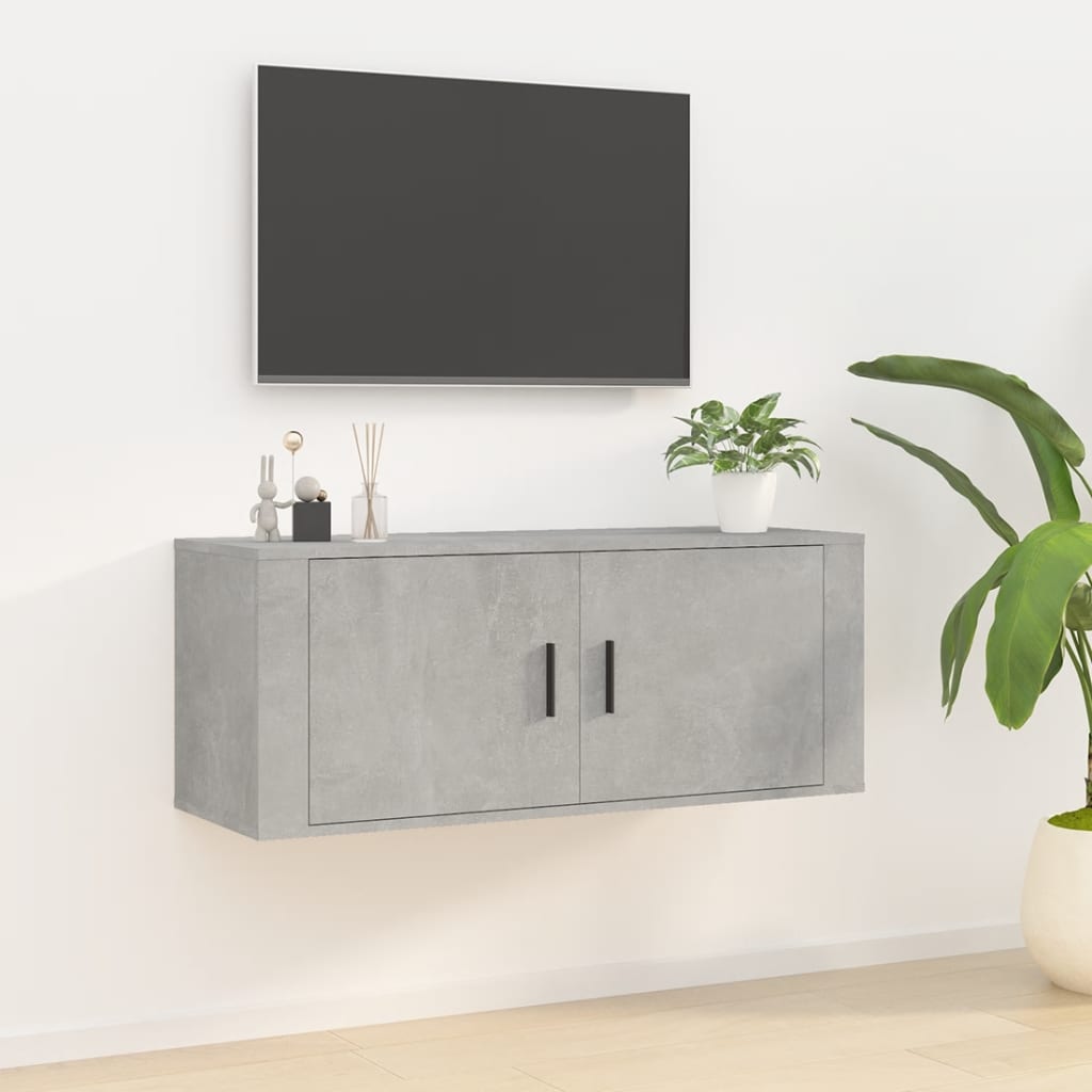 vidaXL Wall Mounted TV Cabinet Concrete Grey 100x34,5x40 cm