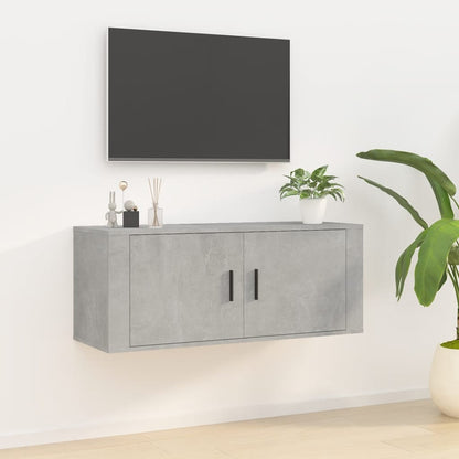 vidaXL Wall Mounted TV Cabinet Concrete Grey 100x34,5x40 cm