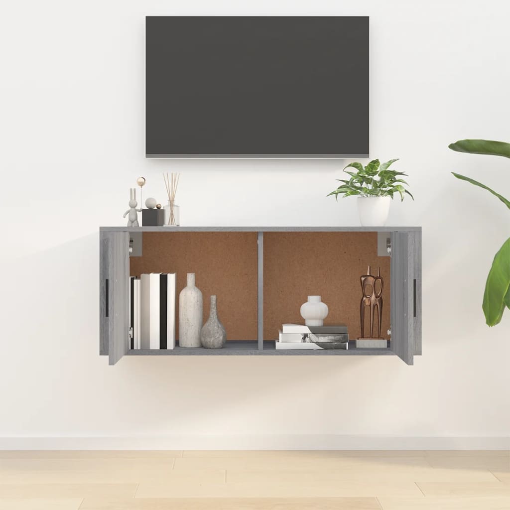 vidaXL Wall Mounted TV Cabinet Grey Sonoma 100x34,5x40 cm