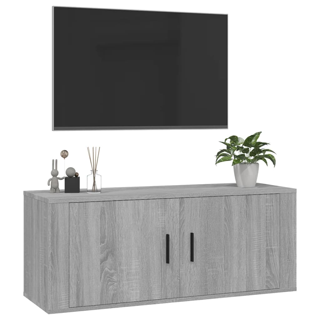 vidaXL Wall Mounted TV Cabinet Grey Sonoma 100x34,5x40 cm