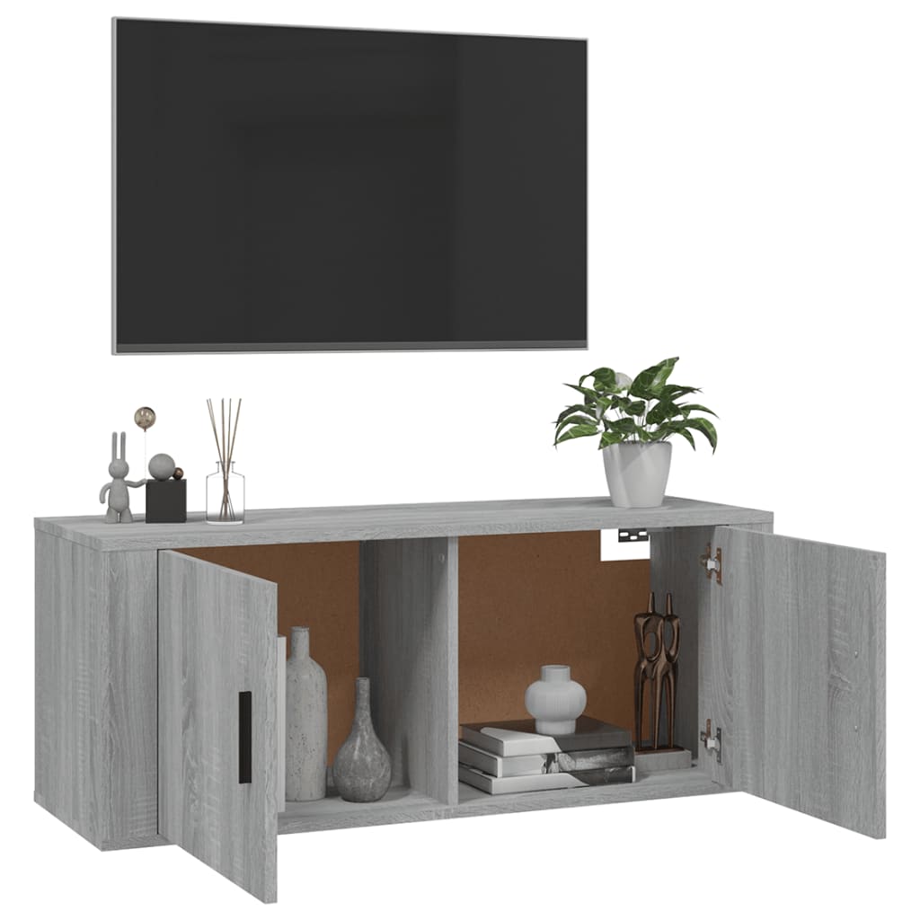 vidaXL Wall Mounted TV Cabinet Grey Sonoma 100x34,5x40 cm