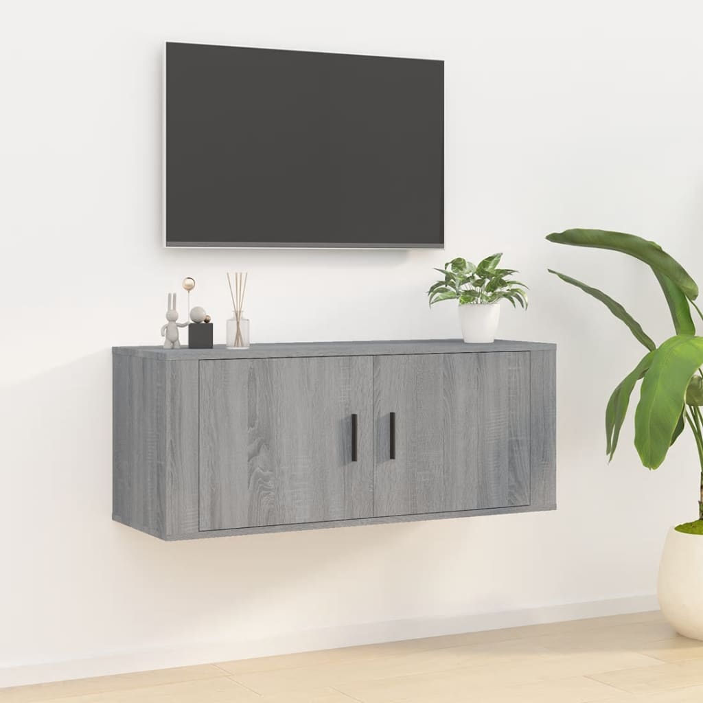vidaXL Wall Mounted TV Cabinet Grey Sonoma 100x34,5x40 cm